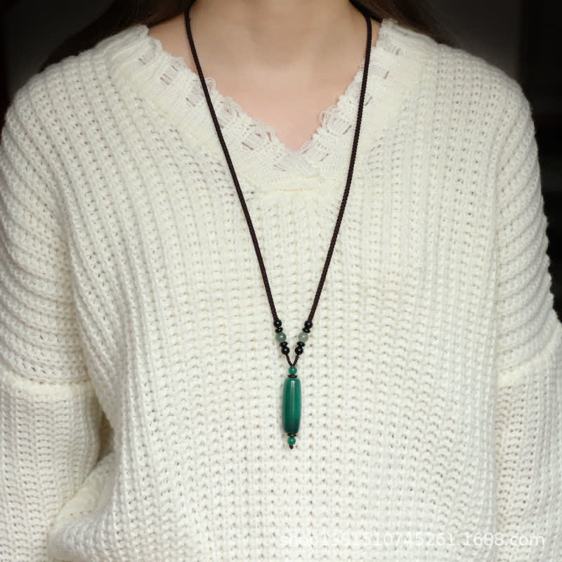 Buddha Stones Groene agaat, rode agaat, balans, gevlochten ovale Ketting - image 7