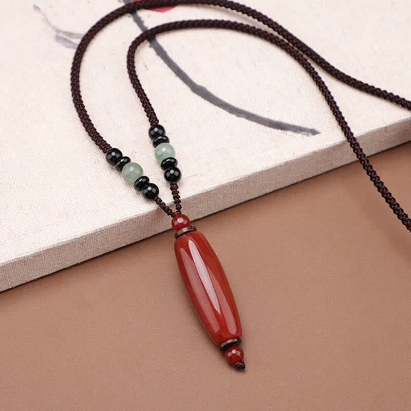 Buddha Stones Groene agaat, rode agaat, balans, gevlochten ovale Ketting - image 9