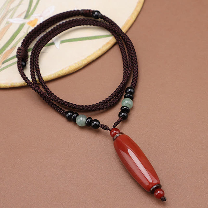 Buddha Stones Groene agaat, rode agaat, balans, gevlochten ovale Ketting - image 10