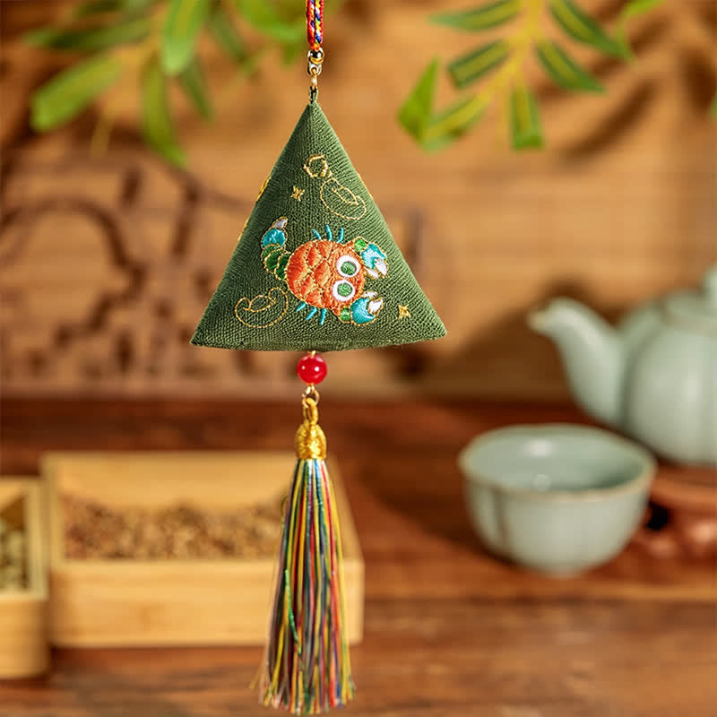 Buddha Stones Borduurwerk Zongzi Driehoek Schorpioen Schattig Dier Decoratie - Groene schorpioen - image 0
