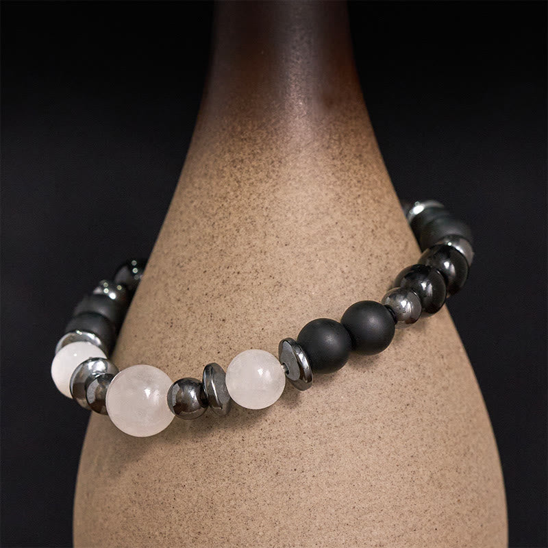 Buddha Stones Armband met zwarte hematietkralen - image 1