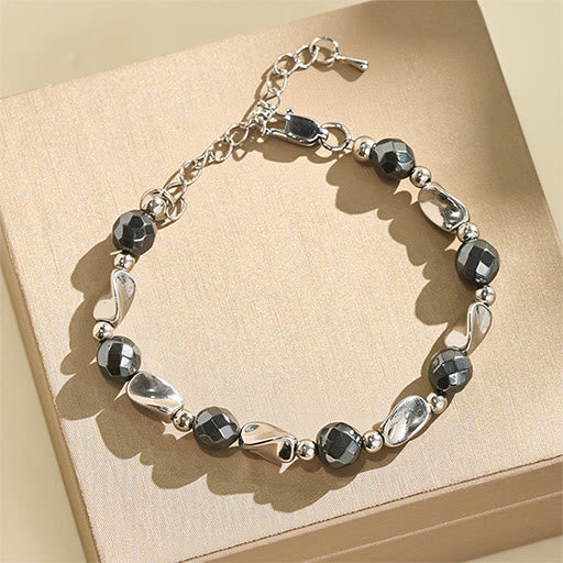 Buddha Stones Natuurlijke hematiet titanium stalen krachtige Armband - image 2