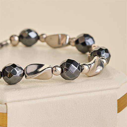 Buddha Stones Natuurlijke hematiet titanium stalen krachtige Armband - image 4