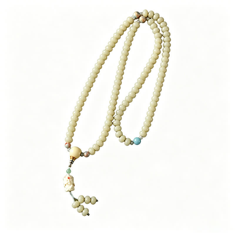Buddha Stones Handgeweven etnische Mala met 108 kralen, geïnspireerd op de Bodhizaad Bodhisattva Tara Hope - image 10