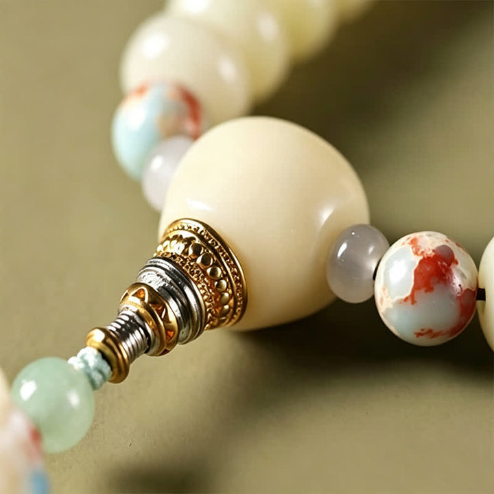 Buddha Stones Handgeweven etnische Mala met 108 kralen, geïnspireerd op de Bodhizaad Bodhisattva Tara Hope - image 13