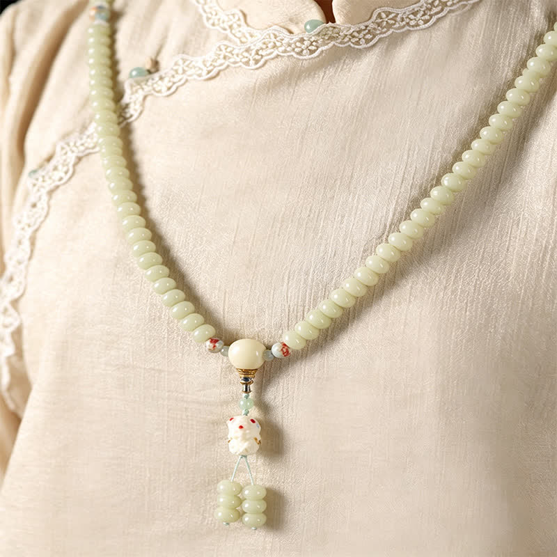 Buddha Stones Handgeweven etnische Mala met 108 kralen, geïnspireerd op de Bodhizaad Bodhisattva Tara Hope - image 9