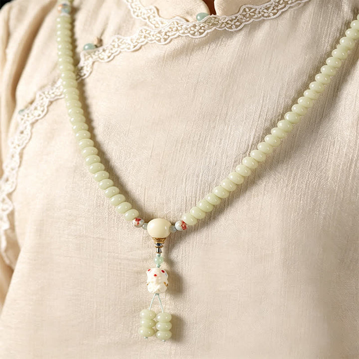 Buddha Stones Handgeweven etnische Mala met 108 kralen, geïnspireerd op de Bodhizaad Bodhisattva Tara Hope - image 9