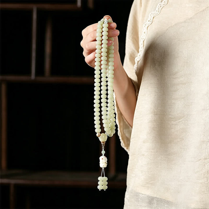 Buddha Stones Handgeweven etnische Mala met 108 kralen, geïnspireerd op de Bodhizaad Bodhisattva Tara Hope - image 8
