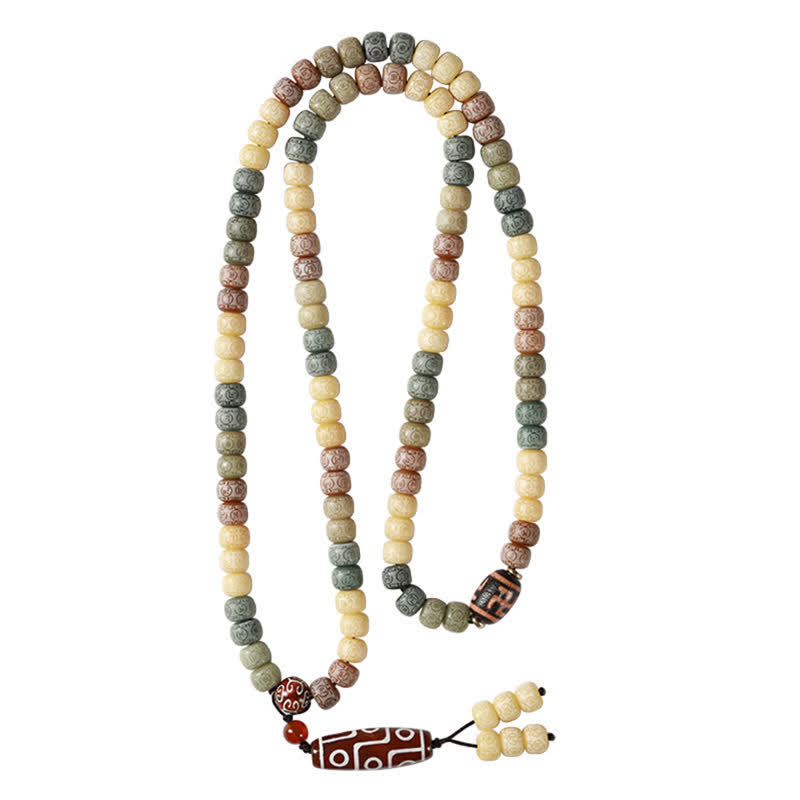 Buddha Stones Handgeweven vredesmala met 108 kralen van Bodhi-zaad, vintage stijl . - image 15