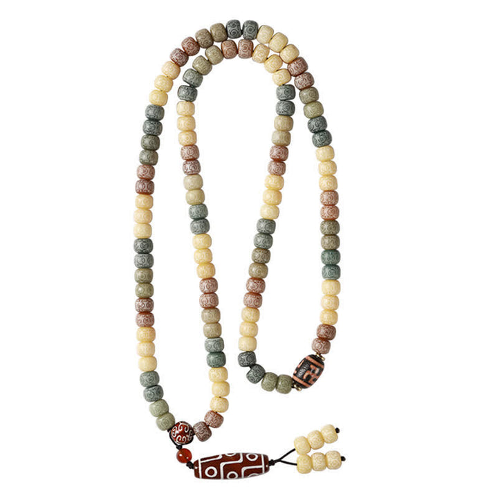 Buddha Stones Handgeweven vredesmala met 108 kralen van Bodhi-zaad, vintage stijl . - image 15