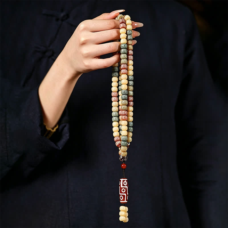 Buddha Stones Handgeweven vredesmala met 108 kralen van Bodhi-zaad, vintage stijl . - image 10