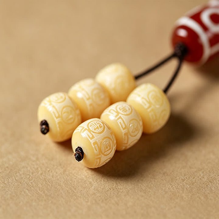 Buddha Stones Handgeweven vredesmala met 108 kralen van Bodhi-zaad, vintage stijl . - image 14