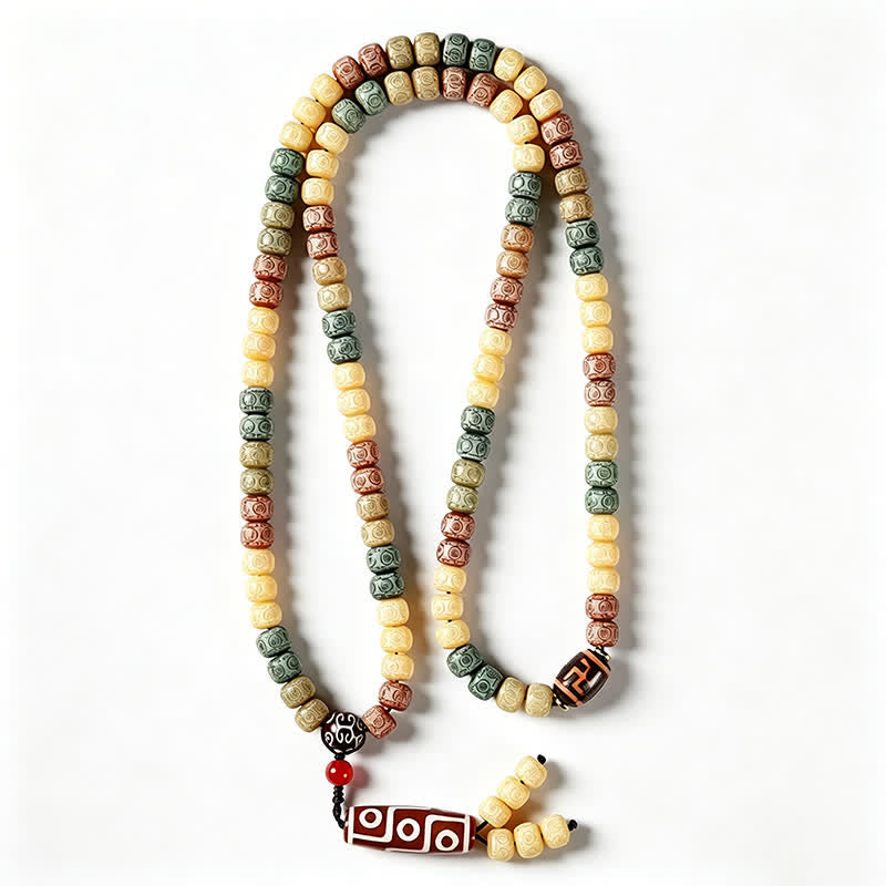 Buddha Stones Handgeweven vredesmala met 108 kralen van Bodhi-zaad, vintage stijl . - image 8