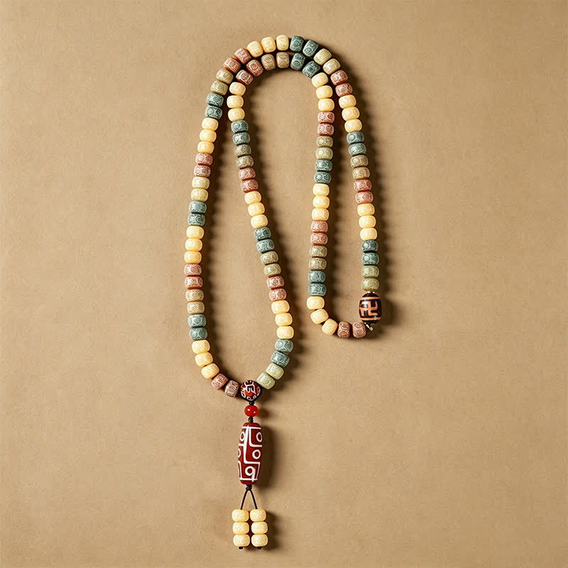 Buddha Stones Handgeweven vredesmala met 108 kralen van Bodhi-zaad, vintage stijl . - image 7