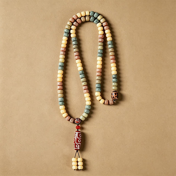 Buddha Stones Handgeweven vredesmala met 108 kralen van Bodhi-zaad, vintage stijl . - image 7