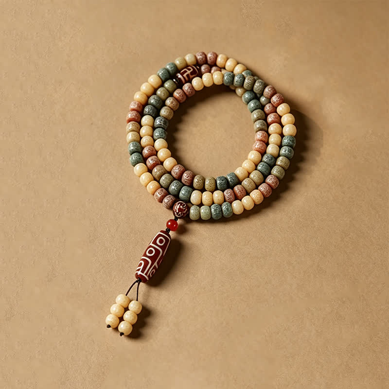 Buddha Stones Handgeweven vredesmala met 108 kralen van Bodhi-zaad, vintage stijl . - image 2