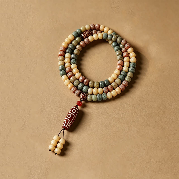Buddha Stones Handgeweven vredesmala met 108 kralen van Bodhi-zaad, vintage stijl . - image 2
