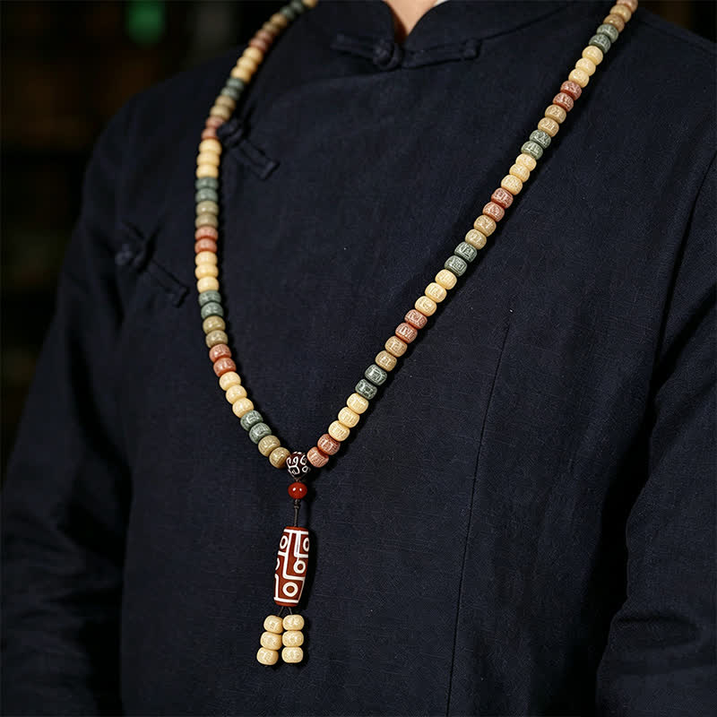 Buddha Stones Handgeweven vredesmala met 108 kralen van Bodhi-zaad, vintage stijl . - image 11
