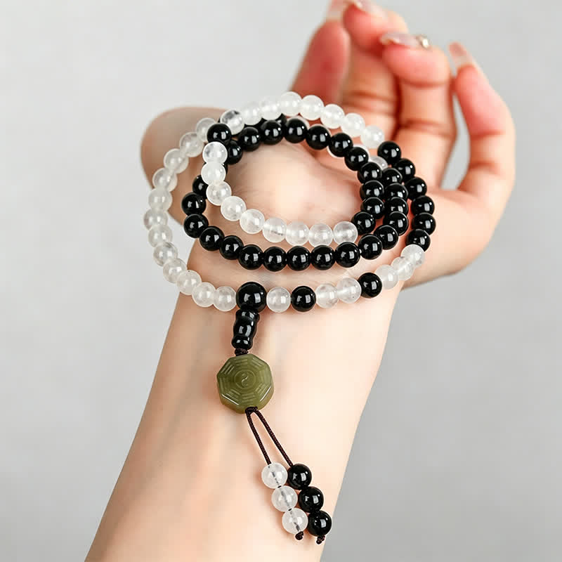 Buddha Stones Zwarte obsidiaan Bagua Armband met kralen - image 7