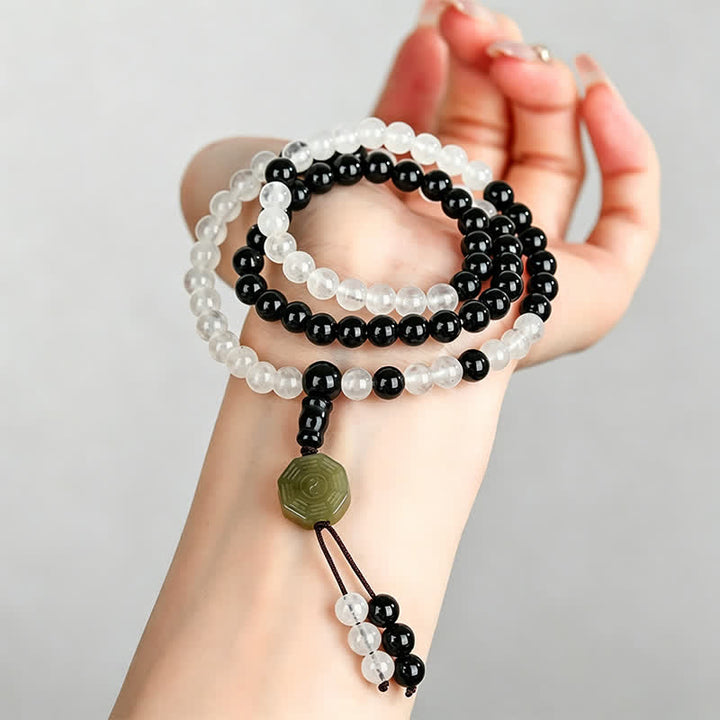 Buddha Stones Zwarte obsidiaan Bagua Armband met kralen - image 7
