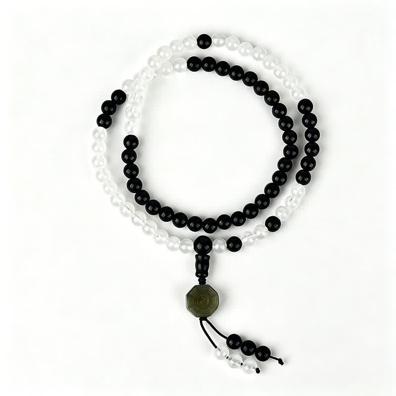 Buddha Stones Zwarte obsidiaan Bagua Armband met kralen - image 4