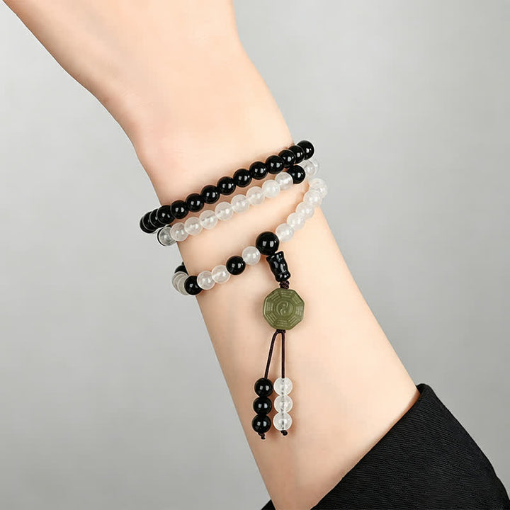 Buddha Stones Zwarte obsidiaan Bagua Armband met kralen - image 8