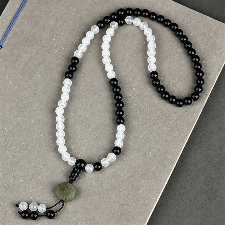 Buddha Stones Zwarte obsidiaan Bagua Armband met kralen - image 1