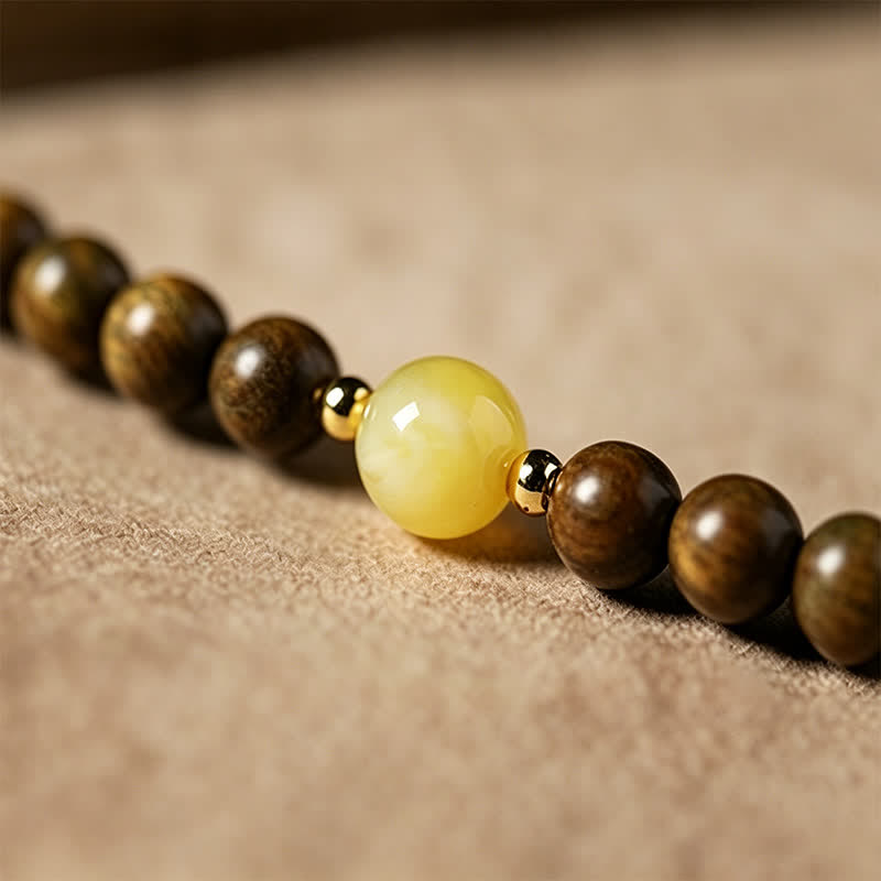 Buddha Stones Groene sandelhouten Serenity handgeweven kattenhanger in retro etnische Mala. - image 14