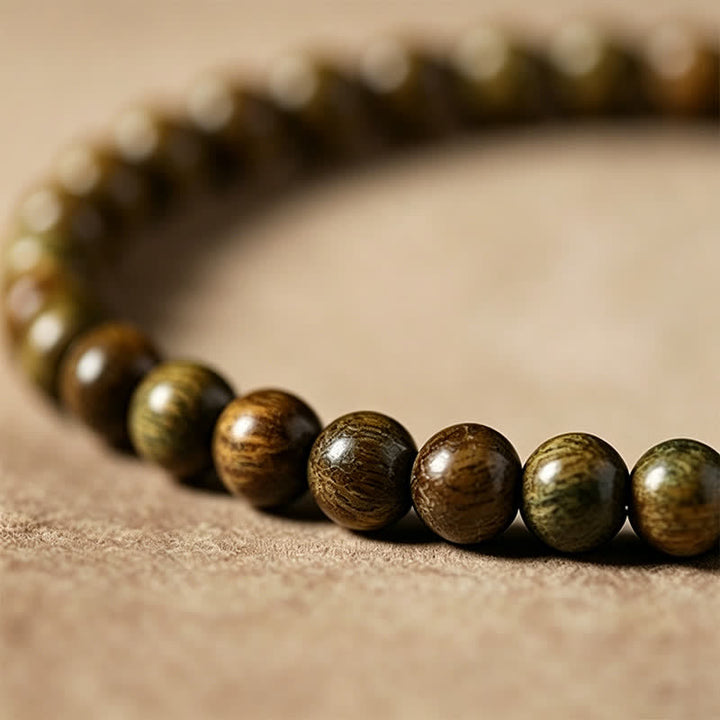Buddha Stones Groene sandelhouten Serenity handgeweven kattenhanger in retro etnische Mala. - image 12