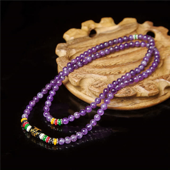 Buddha Stones Amethist Om Mani Padme Hum Zuiverheidsgebed 108 Kraal Mala - image 9