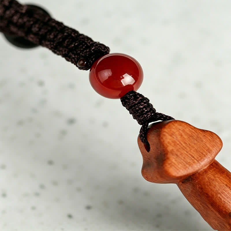 Buddha Stones Sleutelhangers met gegraveerd Yin Yang-balansmotief van jujubehout - image 12