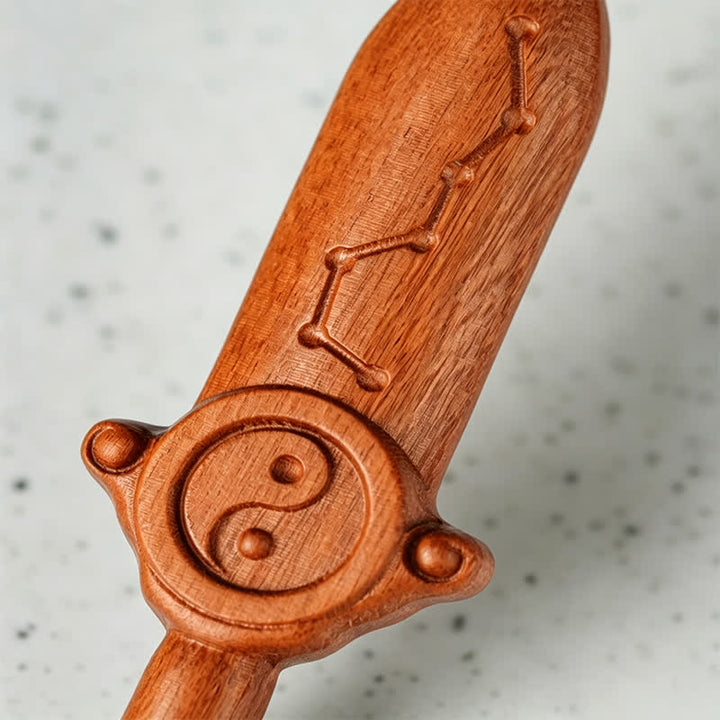 Buddha Stones Sleutelhangers met gegraveerd Yin Yang-balansmotief van jujubehout - image 11