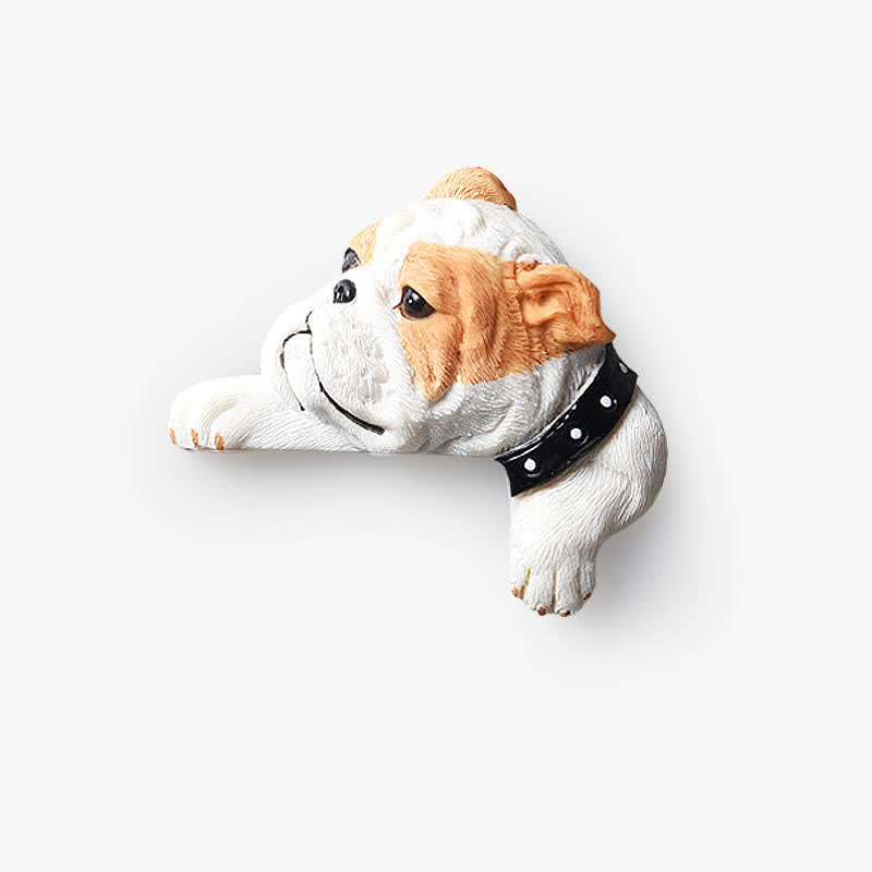 Buddha Stones Handgeschilderde hars hond 3D schattige decoratieve schakelaar muursticker - Engelse bulldog - Rechtsliggend - image 62