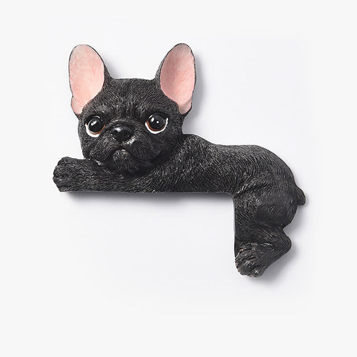 Buddha Stones Handgeschilderde hars hond 3D schattige decoratieve schakelaar muursticker - Zwarte Franse bulldog - Rechtsliggend - image 21