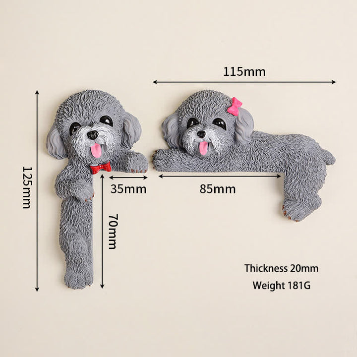Buddha Stones Handgeschilderde hars hond 3D schattige decoratieve schakelaar muursticker - image 45