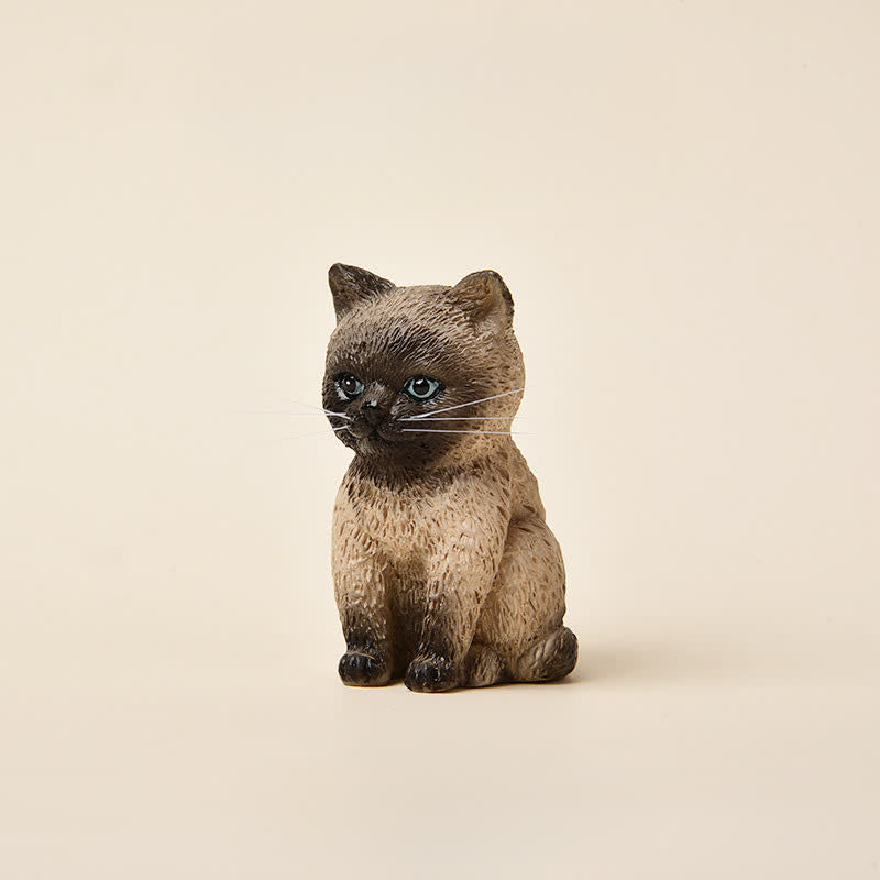 Buddha Stones Geschilderde hars mini katjes gezinnetje sombere dieren decoratie - Siamese - image 16