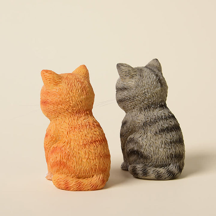 Buddha Stones Geschilderde hars mini katjes gezinnetje sombere dieren decoratie - image 5