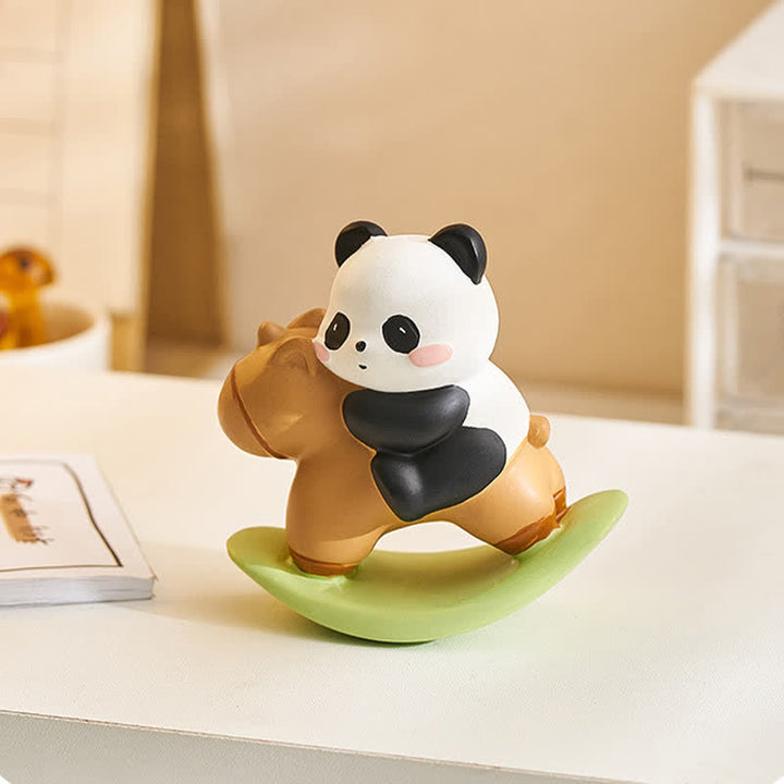 Buddha Stones Schattige panda van hars die schommelt, als bureaudecoratie - image 2