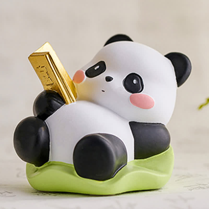 Buddha Stones Telefoonstandaard met lotusbloem en panda van hars, schattige dierendecoratie - image 12