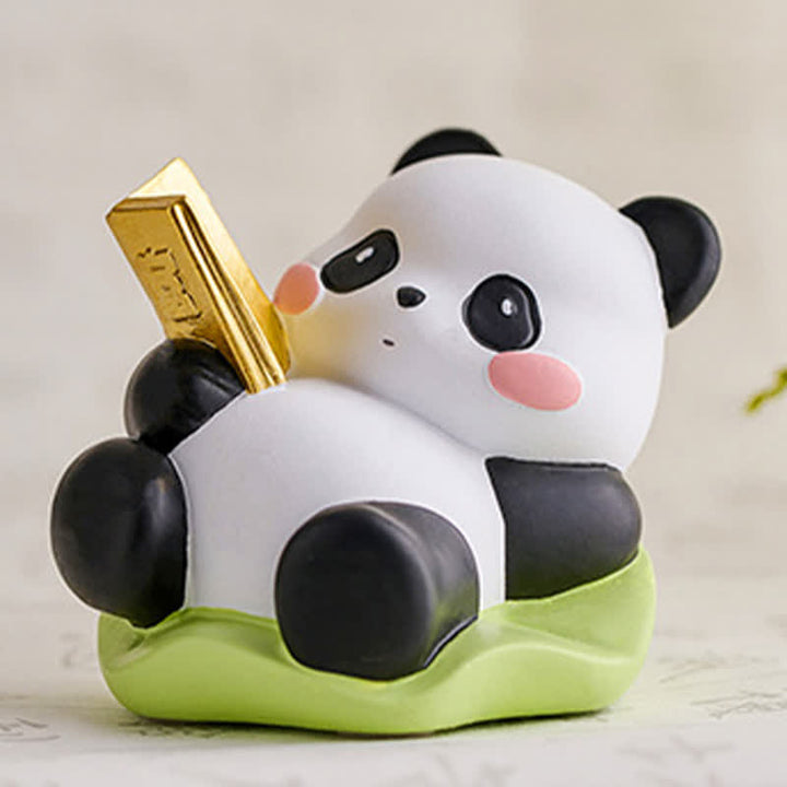 Buddha Stones Telefoonstandaard met lotusbloem en panda van hars, schattige dierendecoratie - image 12