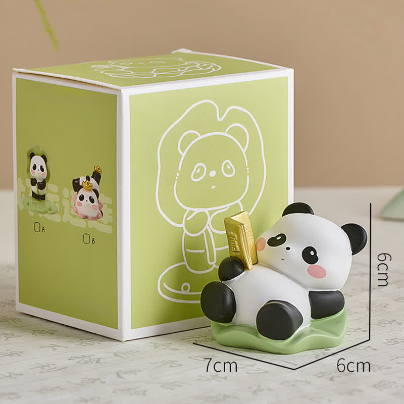 Buddha Stones Telefoonstandaard met lotusbloem en panda van hars, schattige dierendecoratie - Panda - Een boek lezen - Hars (Bescherming ♥ Stabiliteit Energie) - image 9