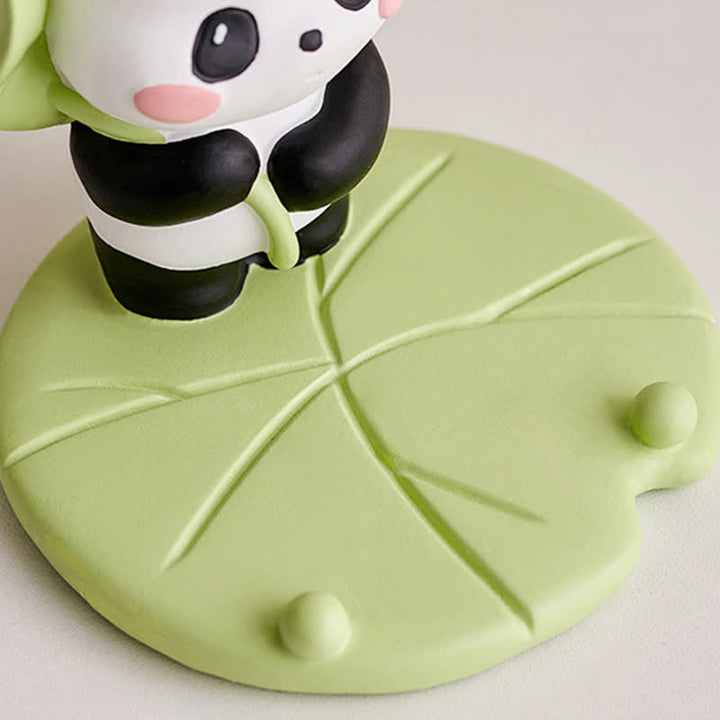 Buddha Stones Telefoonstandaard met lotusbloem en panda van hars, schattige dierendecoratie - image 21