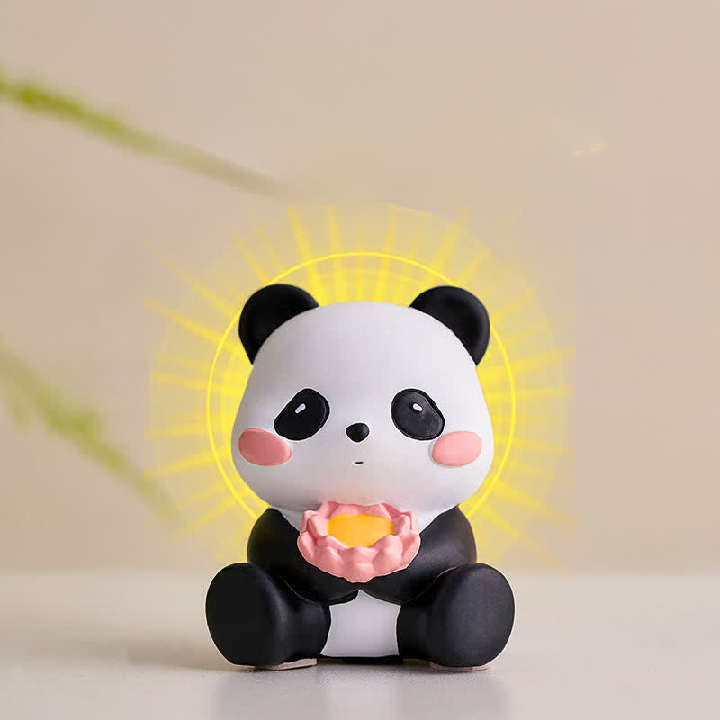 Buddha Stones Telefoonstandaard met lotusbloem en panda van hars, schattige dierendecoratie - image 25