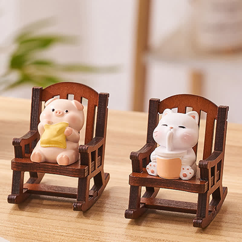 Buddha Stones Hars Kawaii Dieren Schommelstoel Comfortabele Bureaudecoratie - image 11