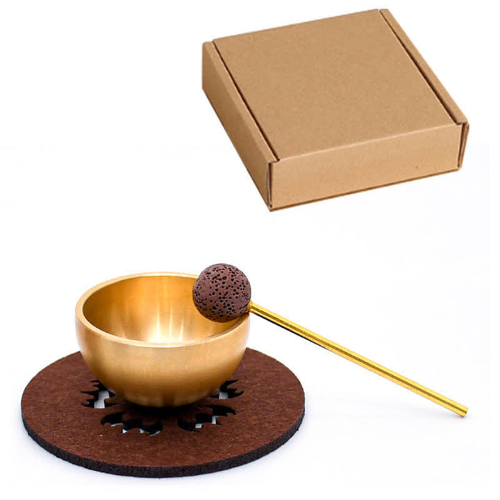 Buddha Stones Messing mini aardende meditatie Zingende kommen cadeauset - Eenvoudige verpakking - Koper (Balans♥Rijkdom) - image 10