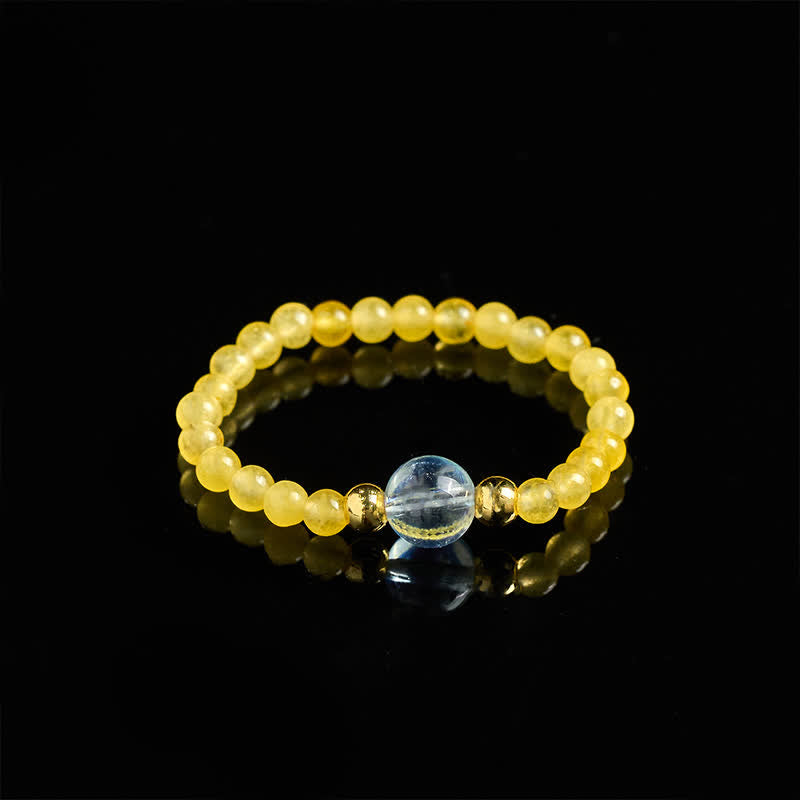 Buddha Stones 2 mm mini kralen natuurlijke rhodoniet aquamarijn topaas rozenkwarts helende elastische Ring - image 9