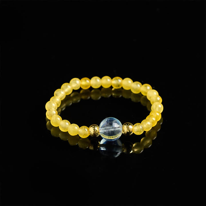 Buddha Stones 2 mm mini kralen natuurlijke rhodoniet aquamarijn topaas rozenkwarts helende elastische Ring - image 9