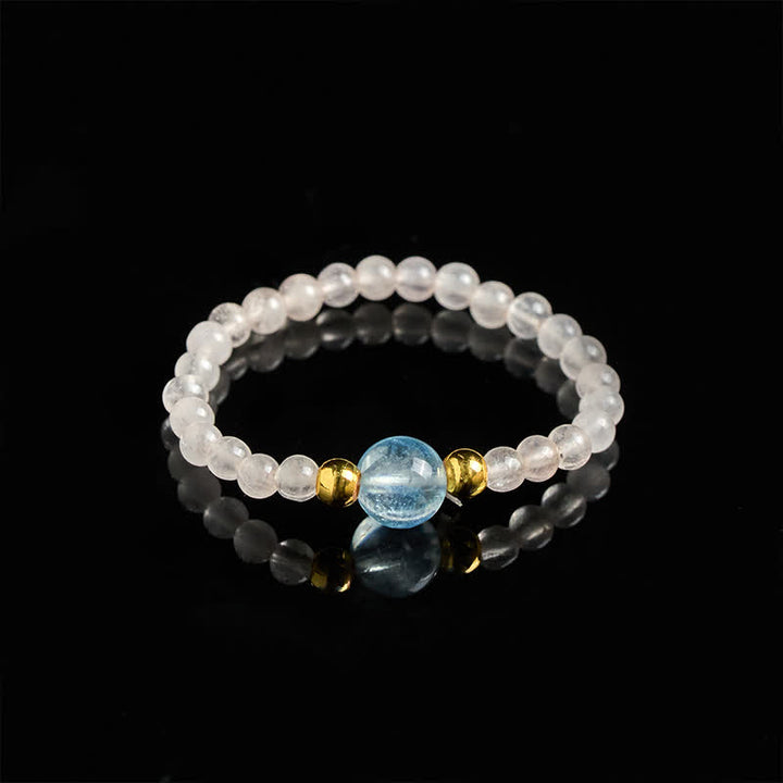 Buddha Stones 2 mm mini kralen natuurlijke rhodoniet aquamarijn topaas rozenkwarts helende elastische Ring - image 15