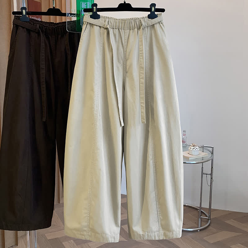 Buddha Stones Lente Casual Minimalistische Lang Broek met Zakken en Zakken voor Dames - Beige - US8-10, UK/AU12-14, EU40-42 (2XL) - image 0