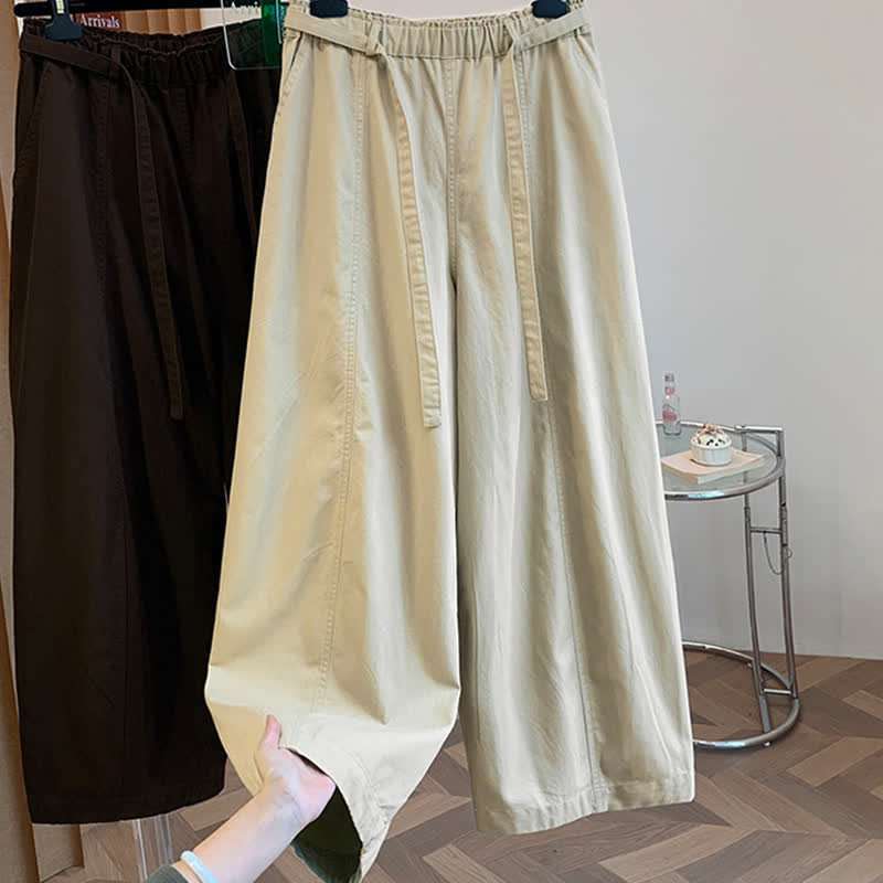 Buddha Stones Lente Casual Minimalistische Lang Broek met Zakken en Zakken voor Dames - image 1